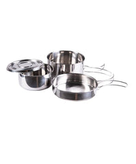 Set Gătit 4 Piese din Inox – Compact, Ușor și Practic pentru Camping