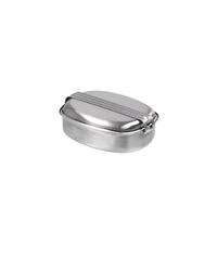Set Mess Kit Francez din Inox – 2 Piese, Strat Antiaderent, Compact și Ușor de Curățat