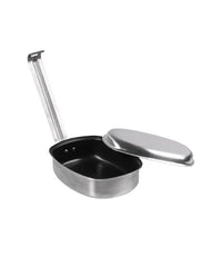 Set Mess Kit Francez din Inox – 2 Piese, Strat Antiaderent, Compact și Ușor de Curățat