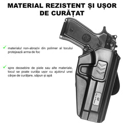 Toc pistol CZ P09 / P07 GUN FLOWER® HighRide, negru, din polimer, cu retentie nivel II, optic ready, GF-POP09A