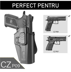 Toc pistol CZ P09 / P07 GUN FLOWER® HighRide, negru, din polimer, cu retentie nivel II, optic ready, GF-POP09A