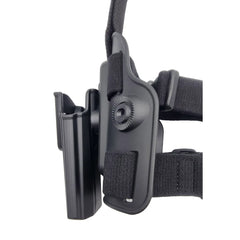 Toc pistol CZ P09 / P07 GUN FLOWER® tactic-operațional, drop-leg, negru, din polimer, cu retentie nivel II, optic ready, GF-PLP09A