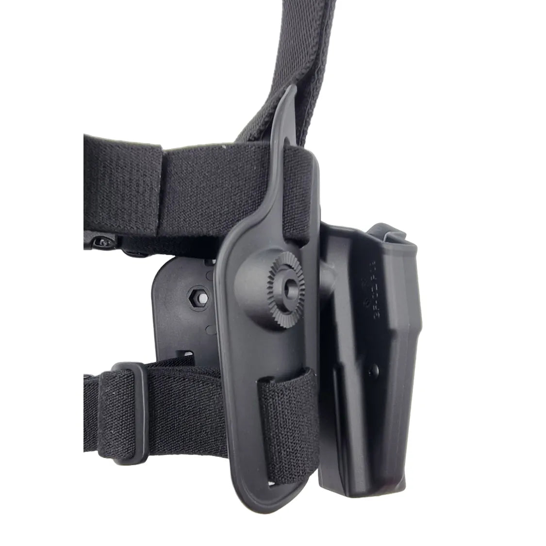 Toc pistol CZ P09 / P07 GUN FLOWER® tactic-operațional, drop-leg, negru, din polimer, cu retentie nivel II, optic ready, GF-PLP09A