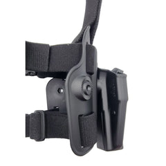 Toc pistol CZ P09 / P07 GUN FLOWER® tactic-operațional, drop-leg, negru, din polimer, cu retentie nivel II, optic ready, GF-PLP09A