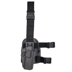 Toc pistol CZ P09 / P07 GUN FLOWER® tactic-operațional, drop-leg, negru, din polimer, cu retentie nivel II, optic ready, GF-PLP09A