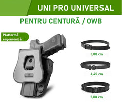 Toc pistol GUN FLOWER® UNI PRO, lvl. II, universal, din polimer, OWB, optic-ready, acceptă peste 100+ modele de pistol GF-POUNIA