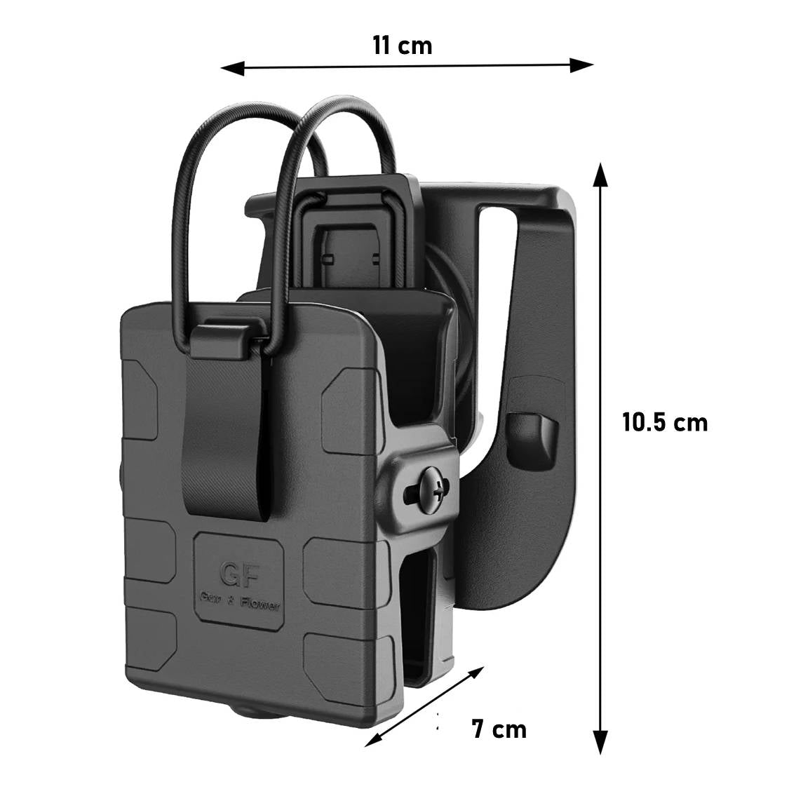 Toc statie radio GUN FLOWER® din polimer, universal, negru, accepta o gama larga de statii radio, MOTOROLA, KENWOOD, HYTERA, BAOFENG, ICOM GF-PRP21