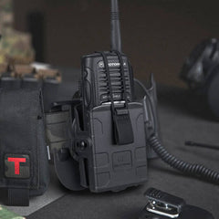 Toc statie radio GUN FLOWER® din polimer, universal, negru, accepta o gama larga de statii radio, MOTOROLA, KENWOOD, HYTERA, BAOFENG, ICOM GF-PRP21