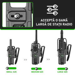 Toc statie radio GUN FLOWER® din polimer, universal, negru, accepta o gama larga de statii radio, MOTOROLA, KENWOOD, HYTERA, BAOFENG, ICOM GF-PRP21