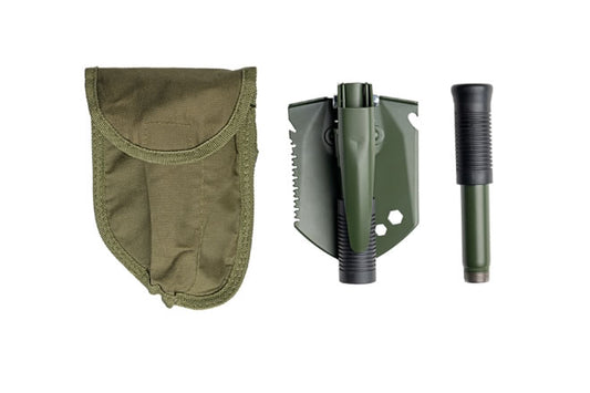 Lopată Militară Pliabilă Multifuncțională cu Husă – Olive