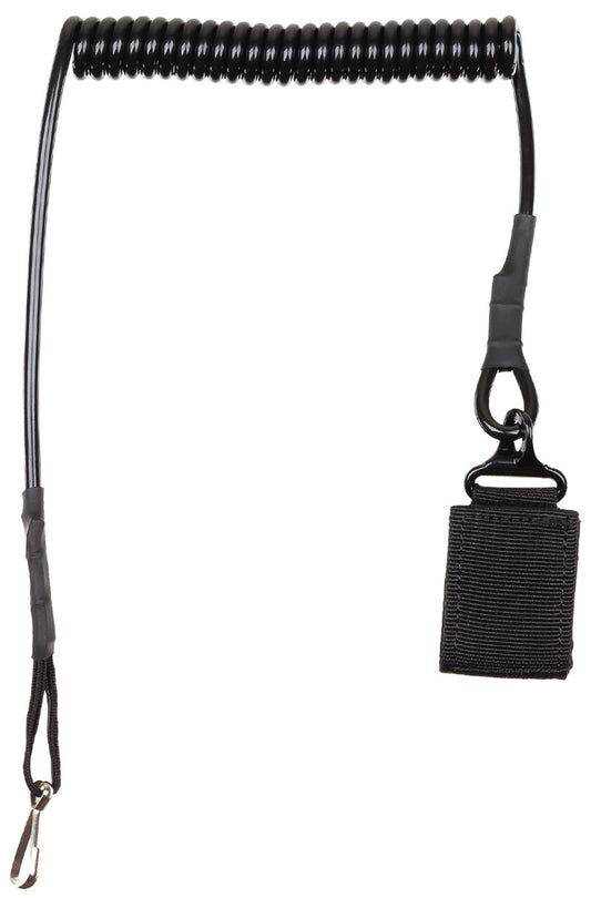 Accesorii Cablu Siguranță Pistol Negru MFH - Elastic 60-130cm, Buclă 5.5cm