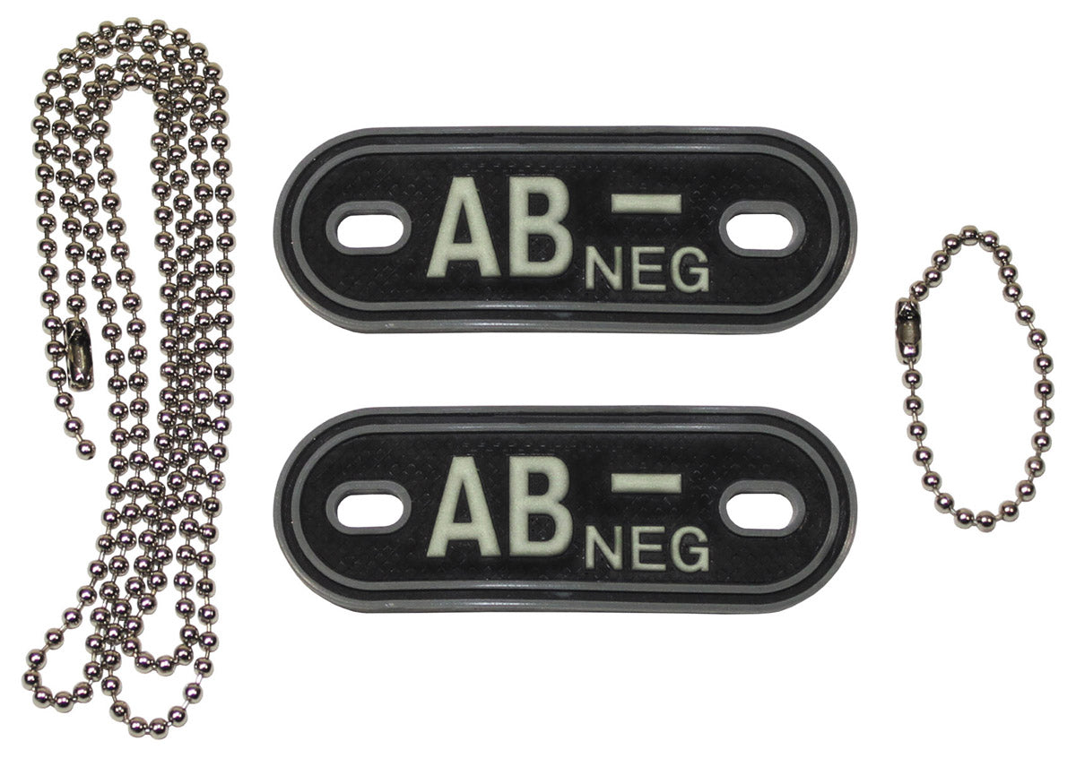 Accesorii Plăcuțe grupă sanguină fosforescente MFH - Cauciuc 100%, 7x2.5 cm