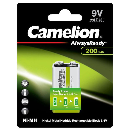 Acumulator 9V 200mAh Camelion Ni-MH - Preîncărcat, Reîncărcabil - 2