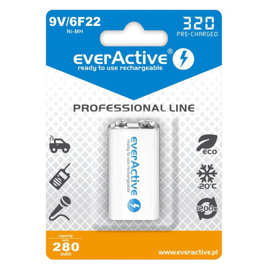 Acumulator 9V 280mAh Ni-MH EverActive - Profesional, Reîncărcabil - 2