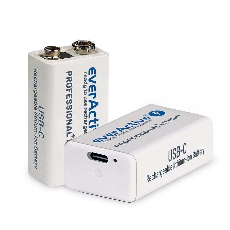 Acumulator 9V 550mAh EverActive Ni-MH - USB-C, Reîncărcabil - 3