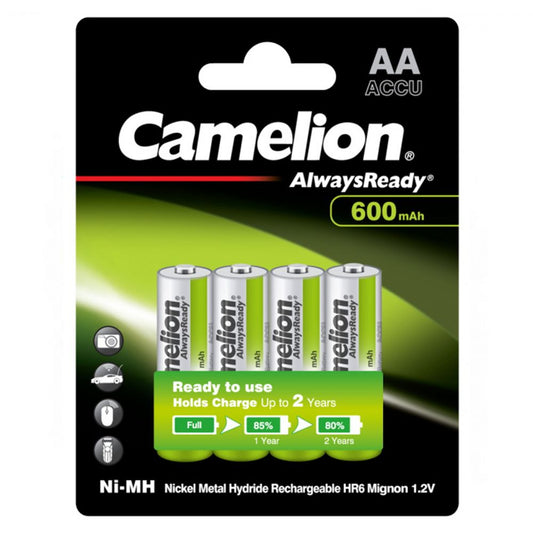 Acumulator AA 1.2V 600mAh Ni-MH Camelion - Preîncărcați, Blister 4 Solar - 2