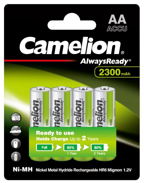 Acumulator AA LR6 Ni-MH Camelion 1.2V 2300mAh - Preîncărcați, Blister 4 - 2