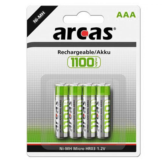 Acumulator AAA LR3 1.2V 1100mAh Arcas Ni-MH - Preîncărcați, Blister 4 - 2