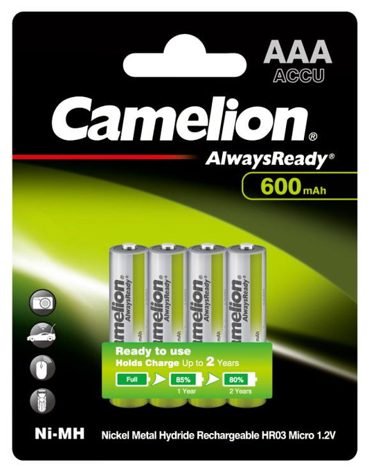 Acumulator AAA LR3 Camelion Ni-MH 1.2V 600mAh - Solar, Blister 4 buc - 2