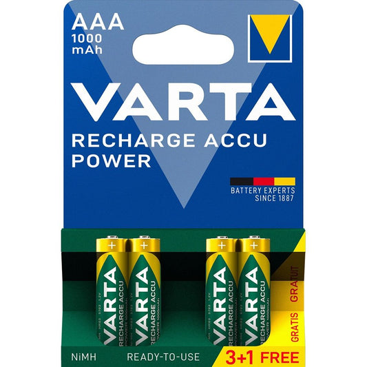 Acumulator AAA Ni-MH 1.2V 1000mAh Varta - Blister 4 buc, Preîncărcați - 2
