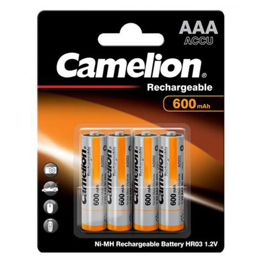 Acumulator AAA Ni-MH 1.2V 600mAh Camelion - Reîncărcabil, Blister 4 buc - 2