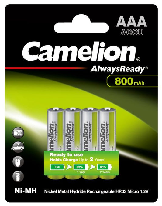 Acumulator AAA Ni-MH 800mAh Camelion - Preîncărcați, Blister 4 buc - 2