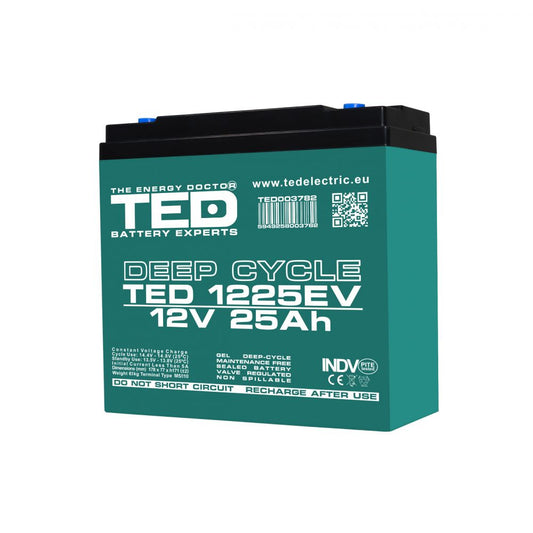 Acumulator AGM 12V 25Ah Deep Cycle TED Electric - Vehicule Electrice - 1