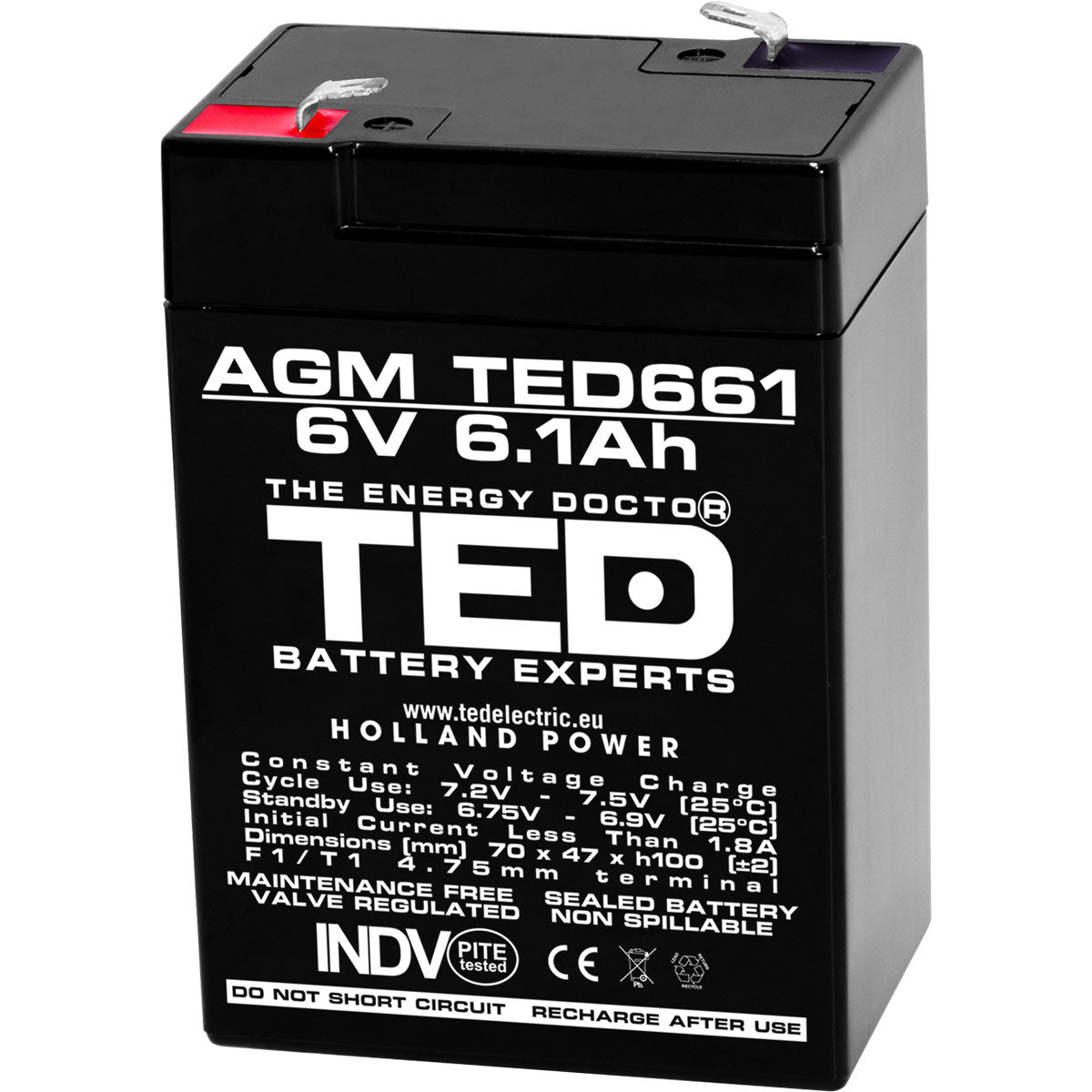 Acumulator AGM 12V 25Ah Deep Cycle TED Electric - Vehicule Electrice - 7