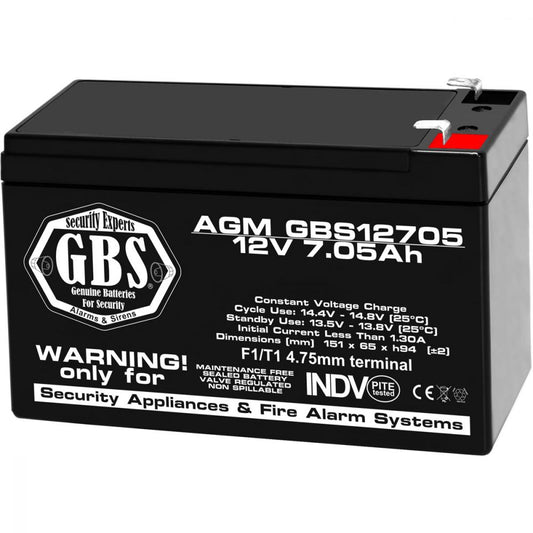 Acumulator AGM 12V 7.05Ah GBS F1 - Sisteme Securitate, UPS - 1