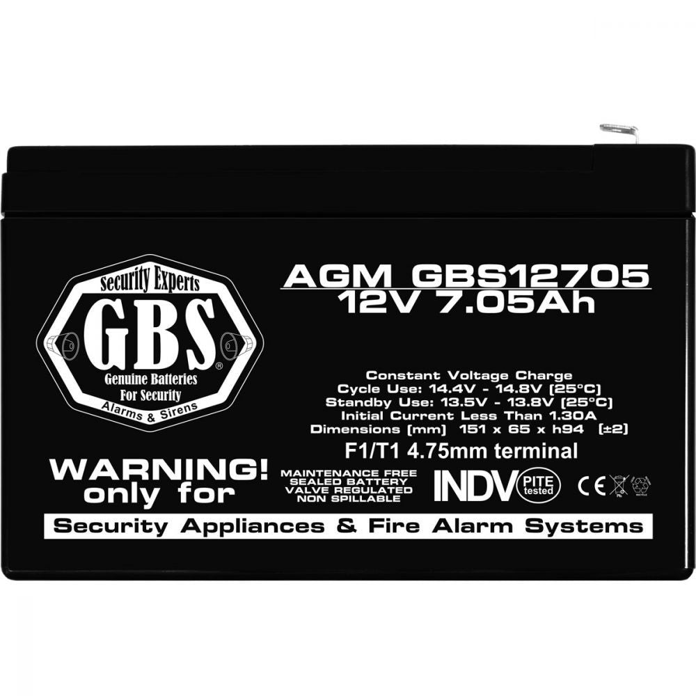 Acumulator AGM 12V 7.05Ah GBS F1 - Sisteme Securitate, UPS - 8