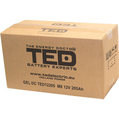 Acumulator AGM GEL VRLA 12V 205Ah TED Electric - Deep Cycle, M8 - 5