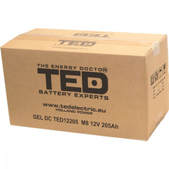 Acumulator AGM GEL VRLA 12V 205Ah TED Electric - Deep Cycle, M8 - 9