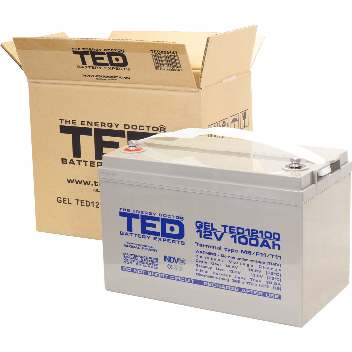 Acumulator AGM VRLA 12V 100Ah GEL TED Electric - Fiabilitate Energie - 6