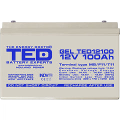 Acumulator AGM VRLA 12V 100Ah GEL TED Electric - Fiabilitate Energie - 8