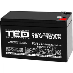 Acumulator AGM VRLA 12V 10Ah TED Electric - F2, Etanș, Fiabil - 1