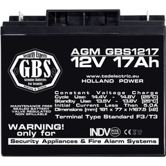 Acumulator AGM VRLA 12V 17Ah GBS - Siguranță și Fiabilitate - 4