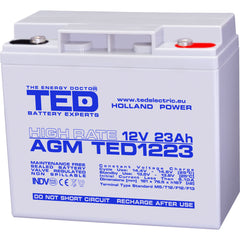 Acumulator AGM VRLA 12V 23Ah TED Electric - High Rate, M5 - 2