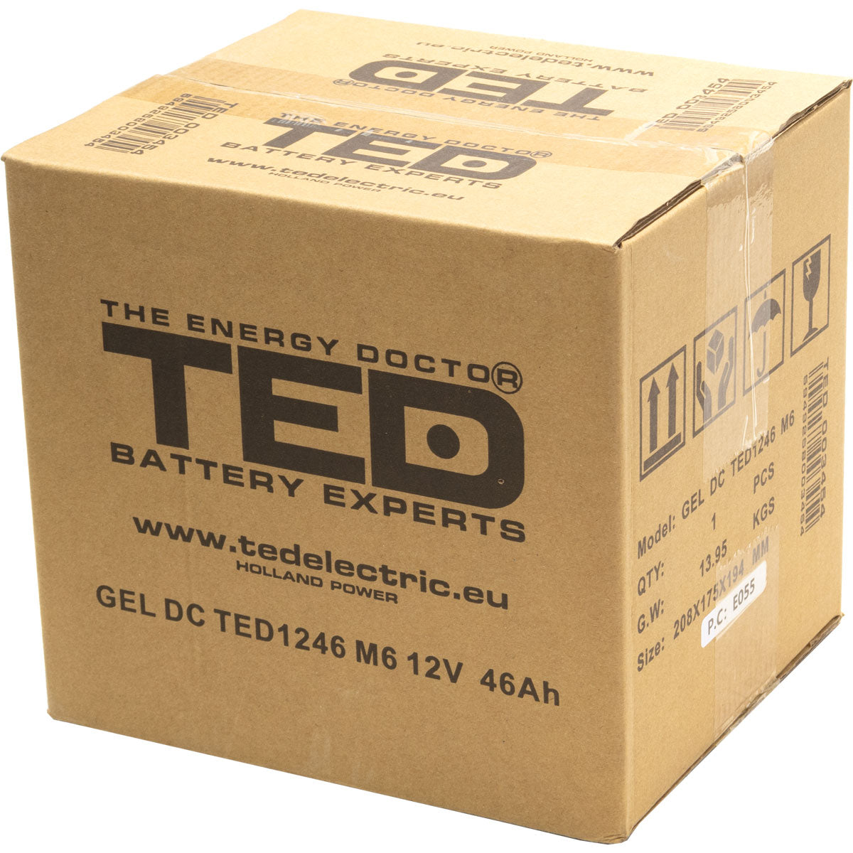 Acumulator AGM VRLA 12V 46Ah GEL Deep Cycle TED Electric - Fiabil, Robust - 5