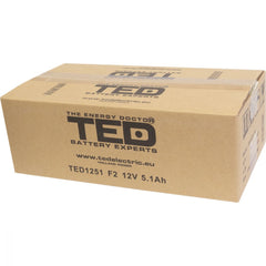 Acumulator AGM VRLA 12V 5.1Ah TED Electric - F2, Etanș, Compact - 9