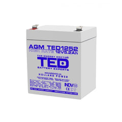 Acumulator AGM VRLA 12V 5.2Ah High Rate TED Electric - Compact, Fiabil - 1