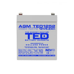 Acumulator AGM VRLA 12V 5.2Ah High Rate TED Electric - Compact, Fiabil - 8