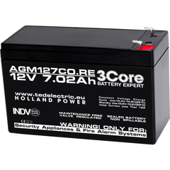 Acumulator AGM VRLA 12V 7.02Ah 3Core - Sisteme Securitate, UPS - 2