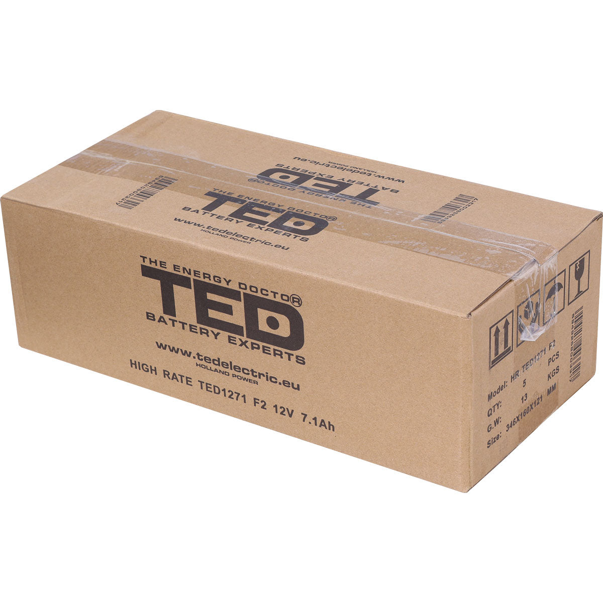 Acumulator AGM VRLA 12V 7.1Ah TED Electric - High Rate, Compact - 5