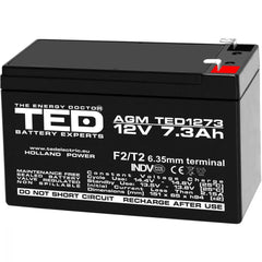 Acumulator AGM VRLA 12V 7.3Ah TED Electric - F2, Etans, Fiabil - 1