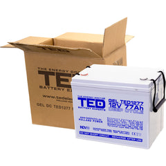 Acumulator AGM VRLA 12V 77Ah GEL Deep Cycle TED Electric - Durată lungă - 6