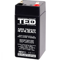 Acumulator AGM VRLA 4V 4.6Ah TED Electric - Compact, Etanș - 1