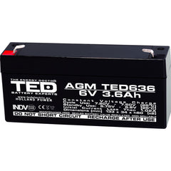 Acumulator AGM VRLA 6V 3.6Ah TED Electric - Sigilat, Fiabil - 2