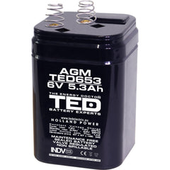Acumulator AGM VRLA 6V 5.3Ah TED Electric - Cu Arcuri 4R25, Fiabil - 1