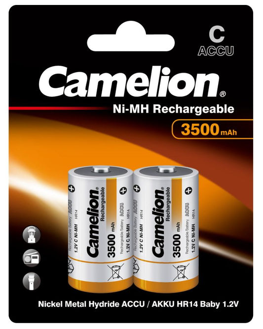 Acumulator C R14 Camelion Ni-MH 1.2V 3500mAh - Preîncărcați, Blister 2 - 2