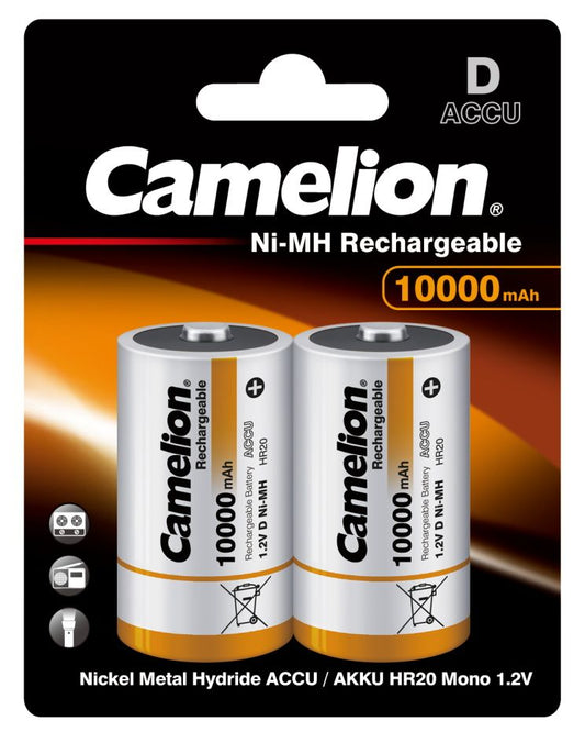 Acumulator D LR20 Camelion 10000mAh Ni-MH - Preîncărcat, Blister 2 - 2